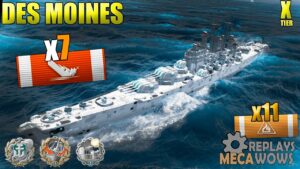 Des Moines 7 Kills & 201k Damage | World of Warships Gameplay 4k
