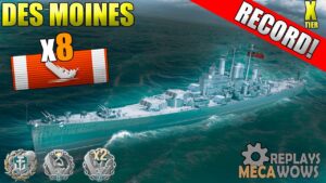 Des Moines 8 Kills & 113k Damage | World of Warships Gameplay 4k