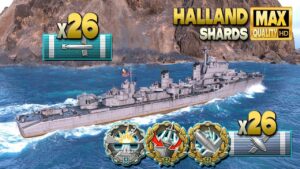 Destroyer Halland: Casual player hunting battleships - World of Warships