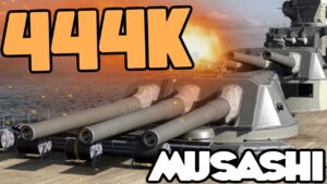 MUSASHI 15 sec RELOAD for 444K DMG || World of Warships