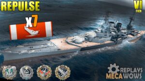 Repulse 7 Kills & 144k Damage | World of Warships Gameplay 4k