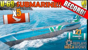 SUBMARINE U-69 5 Kills & 108k Damage | World of Warships Gameplay 4k