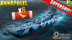 SUPERSHIP Annapolis 6 Kills & 253k Damage | World of Warships Gameplay 4k