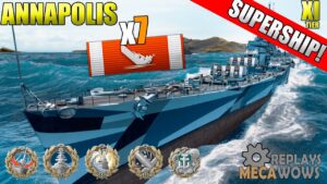 SUPERSHIP Annapolis 7 Kills & 347k Damage | World of Warships Gameplay 4k
