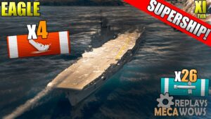 SUPERSHIP Eagle 4 Kills & 266k Damage | World of Warships Gameplay 4k