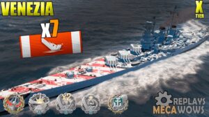 Venezia 7 Kills & 152k Damage | World of Warships Gameplay 4k