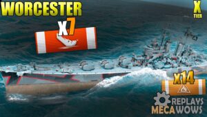Worcester 7 Kills & 154k Damage | World of Warships Gameplay 4k