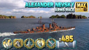 Cruiser Alexander Nevsky: Good team work on map Loop - World of Warships