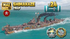 Destroyer Shimakaze: +300k on map Trap - World of Warships