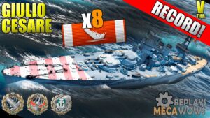 Giulio Cesare 8 Kills & 161k Damage | World of Warships Gameplay 4k