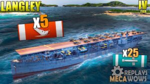 Langley 5 Kills & 66k Damage | World of Warships Gameplay 4k
