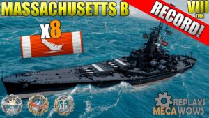 Massachusetts B 8 Kills & 132k Damage | World of Warships Gameplay 4k