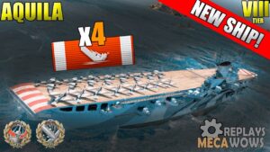 NEW SHIP! Aquila 4 Kills & 191k Damage | World of Warships Gameplay 4k