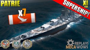 NEW SHIP! Patrie 7 Kills & 244k Damage | World of Warships Gameplay 4k