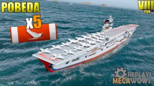 Pobeda 5 Kills & 223k Damage | World of Warships Gameplay 4k