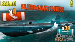 SUBMARINE Balao 4 Kills & 308k Damage | World of Warships Gameplay 4k