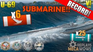 SUBMARINE U-69 6 Kills & 112k Damage | World of Warships Gameplay 4k