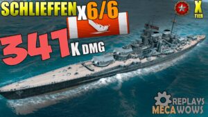 Schlieffen 6/6 Kills & 341k Damage | World of Warships Gameplay 4k