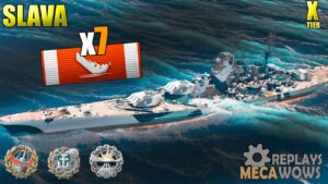 Slava 7 Kills & 177k Damage | World of Warships Gameplay 4k