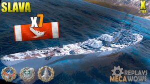 Slava 7 Kills & 200k Damage | World of Warships Gameplay 4k