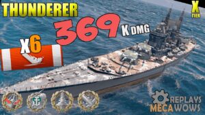 Thunderer 6 Kills & 369k Damage | World of Warships Gameplay 4k
