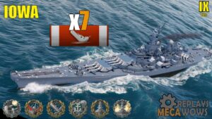 Battleship Iowa 7 Kills & 214k Damage | World of Warships Gameplay