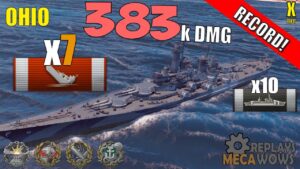 Battleship Ohio 7 Kills & 383k Damage | World of Warships Gameplay