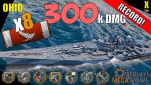 Battleship Ohio 8 Kills & 300k Damage | World of Warships Gameplay
