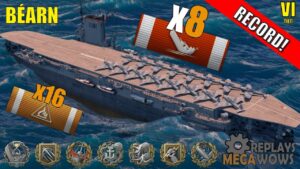 Béarn 8 Kills & 127k Damage | World of Warships Gameplay