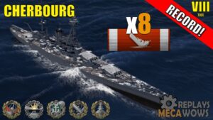 Cherbourg 8 Kills & 151k Damage | World of Warships Gameplay