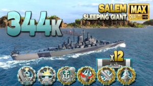 Cruiser Salem: [N0CAP] on map Sleeping Giant - World of Warships