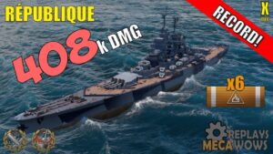 DAMAGE RECORD! République 2 Kills & 408k Damage | World of Warships Gameplay