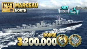 Destroyer Marceau: Good player on map North - World of Warships