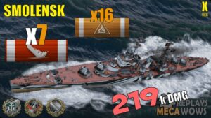 Smolensk 7 Kills & 219k Damage | World of Warships Gameplay