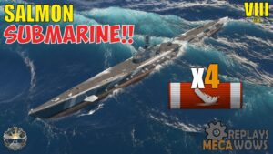 Submarine Salmon 4 Kills & 94k Damage | World of Warships Gameplay