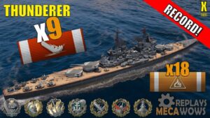Thunderer 9 Kills & 282k Damage | World of Warships Gameplay