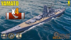 Yamato 4 Kills & 164k Damage | World of Warships Gameplay