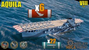 Aquila 6 Kills & 185k Damage | World of Warships Gameplay