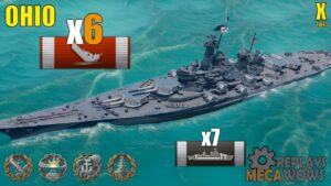 Battleship Ohio 6 Kills & 222k Damage | World of Warships Gameplay