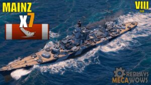 Cruiser Mainz 7 Kills & 143k Damage | World of Warships Gameplay