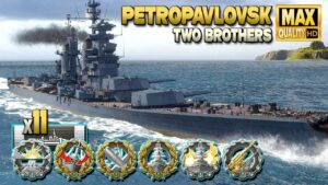 Cruiser Petropavlovsk: MVP on map Two Brothers - World of Warships