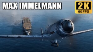 Max Immelmann sets fire to enemy ships with skip bombs