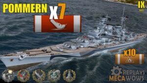 Pommern 7 Kills & 212k Damage | World of Warships Gameplay