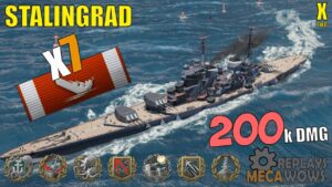 Stalingrad 7 Kills & 200k Damage | World of Warships Gameplay