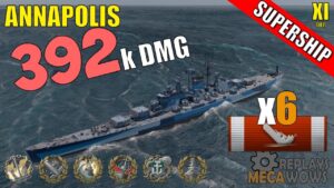 DAMAGE RECORD! Annapolis 6 Kills & 392k Damage | World of Warships Gameplay