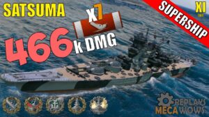 DAMAGE RECORD! Satsuma 7 Kills & 466k Damage | World of Warships Gameplay