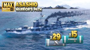 Destroyer Asashio: Casual player in tier 10 battle - World of Warships