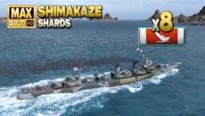 Destroyer Shimakaze: 8 ships destroyed on map Shards - World of Warships