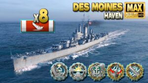 Excellent Des Moines game on map Haven - World of Warships
