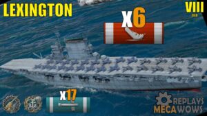 Lexington 6 Kills & 128k Damage | World of Warships Gameplay